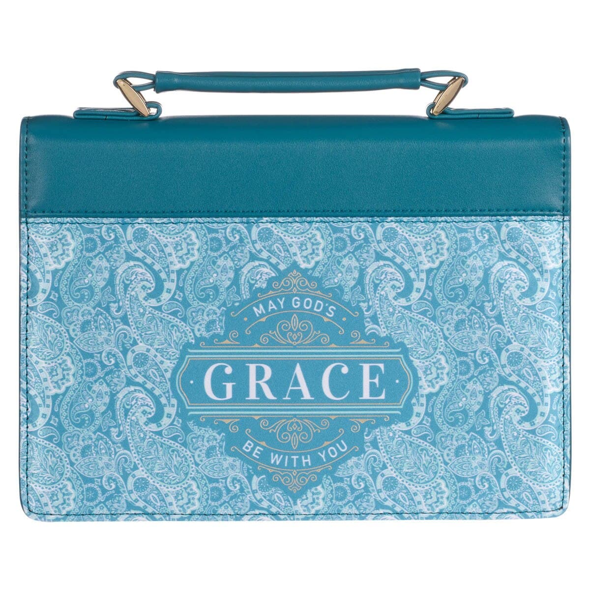 God's Grace Teal Paisley Faux Leather Fashion Bible Case