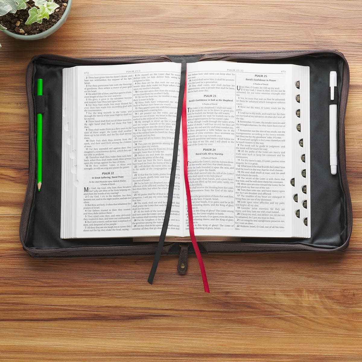 The Plans - Jeremiah 29:11 Cocoa Brown and Taupe Faux Leather Classic Bible Case, picture 3