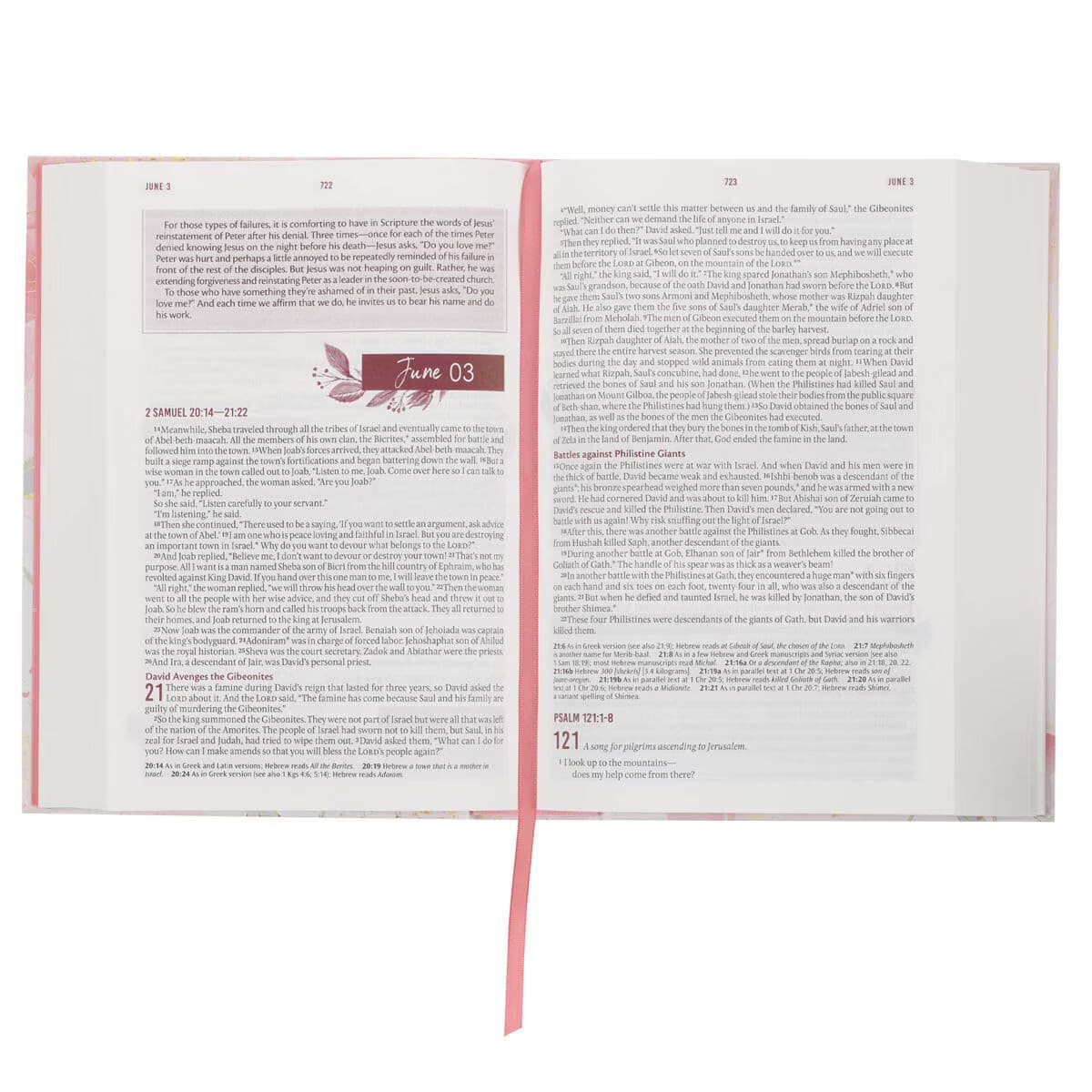 Pink Blossoms Hardcover NLT Everyday Devotional Bible for Women, picture 4