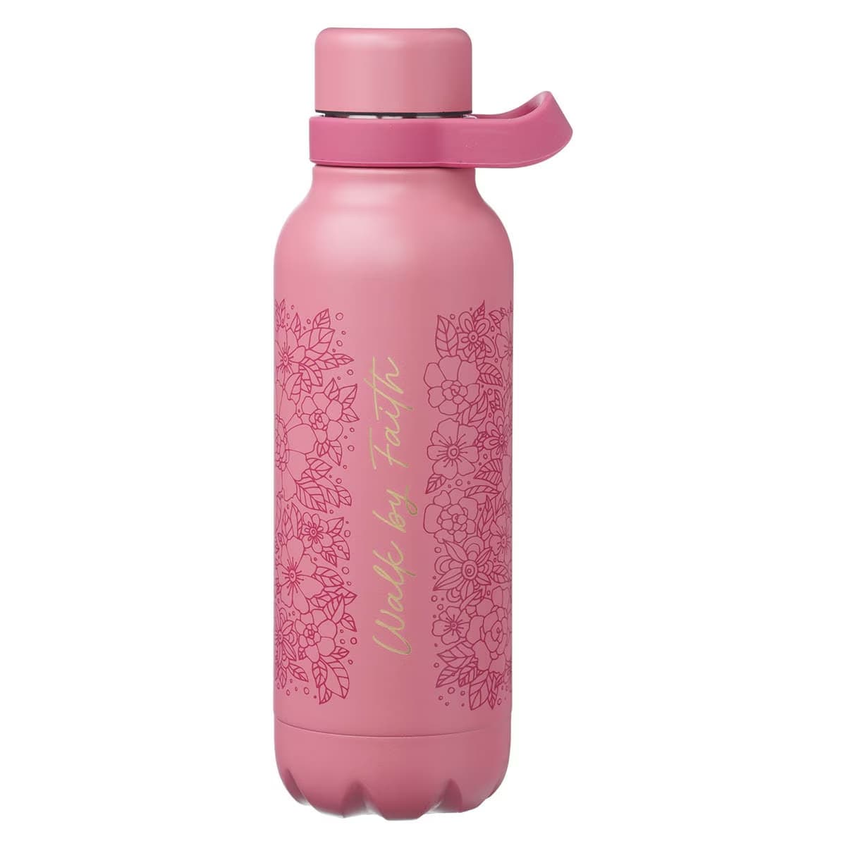 Walk by Faith Rose Floral Stainless Steel Water Bottle