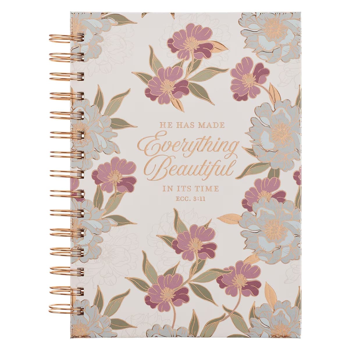 Everything Beautiful - Ecclesiastes 3:11 Whimsical Blooms Spiral Journal