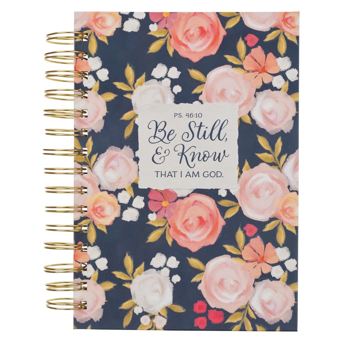 Be Still and Know - Psalm 46:10 Painted Peonies Spiral Journal