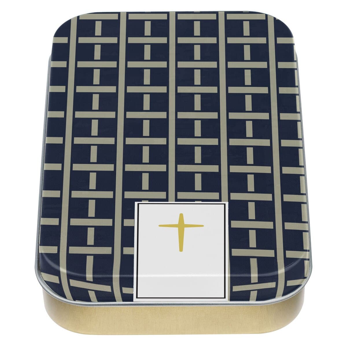 The Plans - Jeremiah 29:11 Modern Blue Grid Keychain in a Gift Tin, picture 2