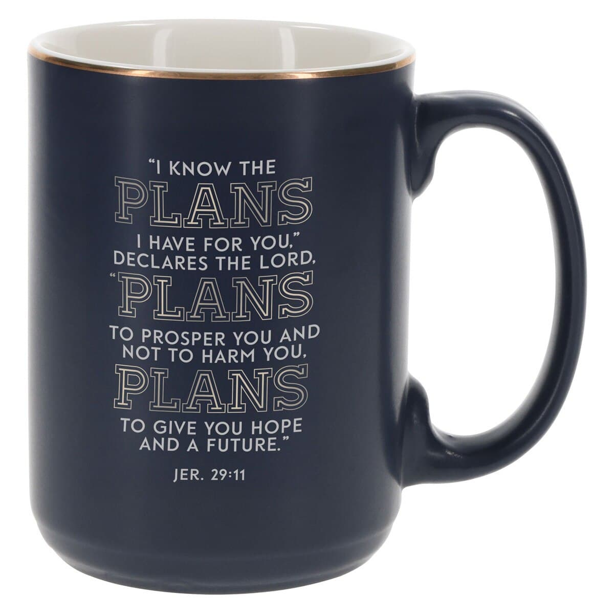 The Plans - Jeremiah 29:11 Modern Blue Grid Ceramic Coffee Mug