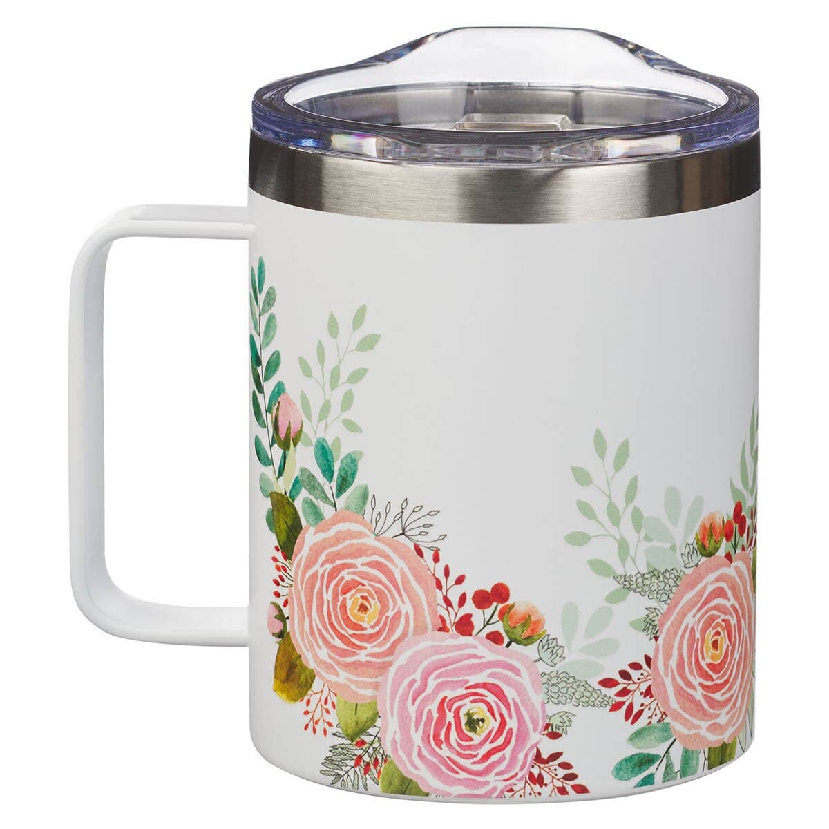 Find Joy Pink Floral Camp-style Stainless Steel Mug, picture 2