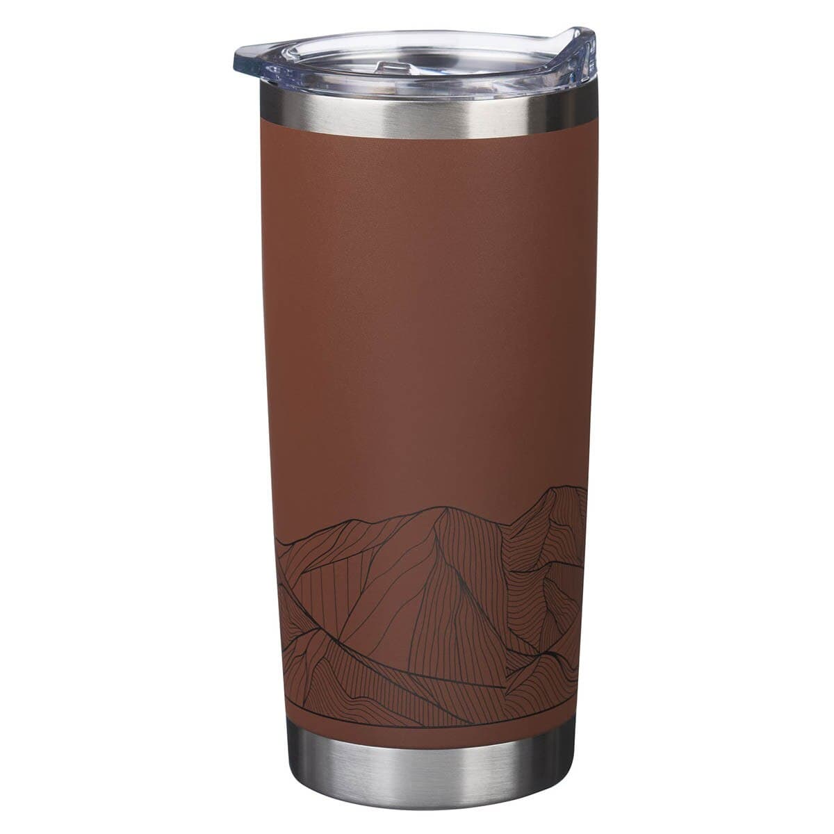 Faith - Matthew 17:20 Brown Stainless Steel Travel Tumbler, picture 2