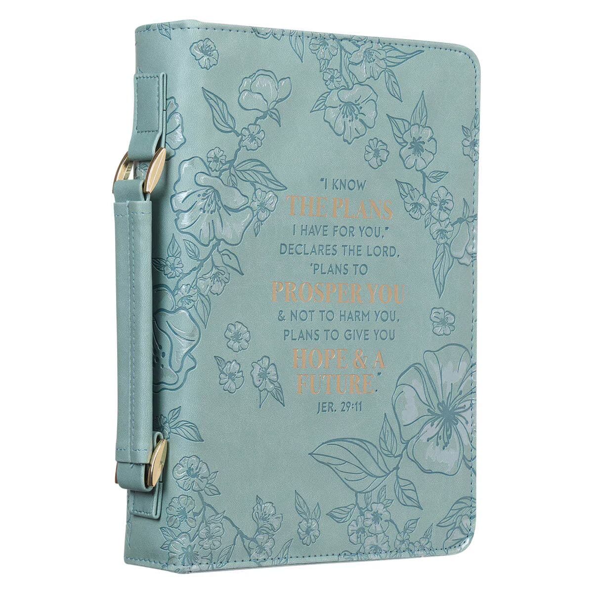 Plans to Prosper You – Jeremiah 29:11 Teal Faux Leather Fashion Bible Case (Large), picture 4