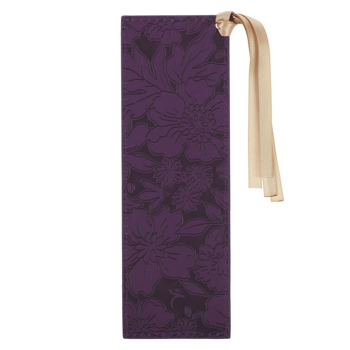 Strength and Dignity - Proverbs 31:25 Purple Rose Faux Leather Bookmark, picture 2