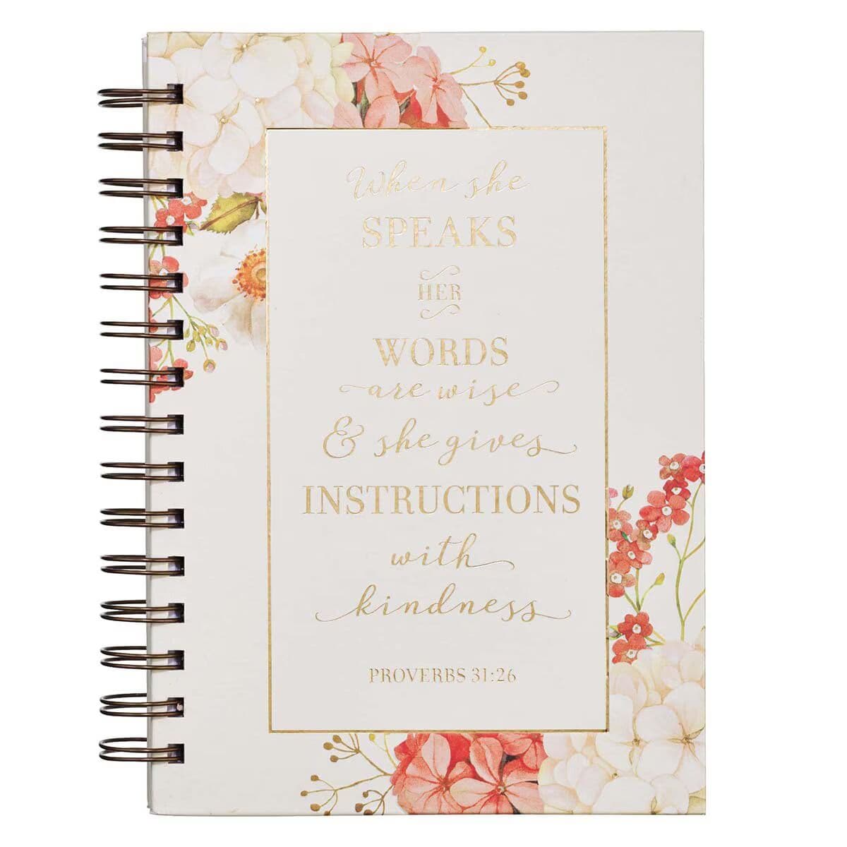 When She Speaks - Proverbs 31:26 Large Wirebound Journal