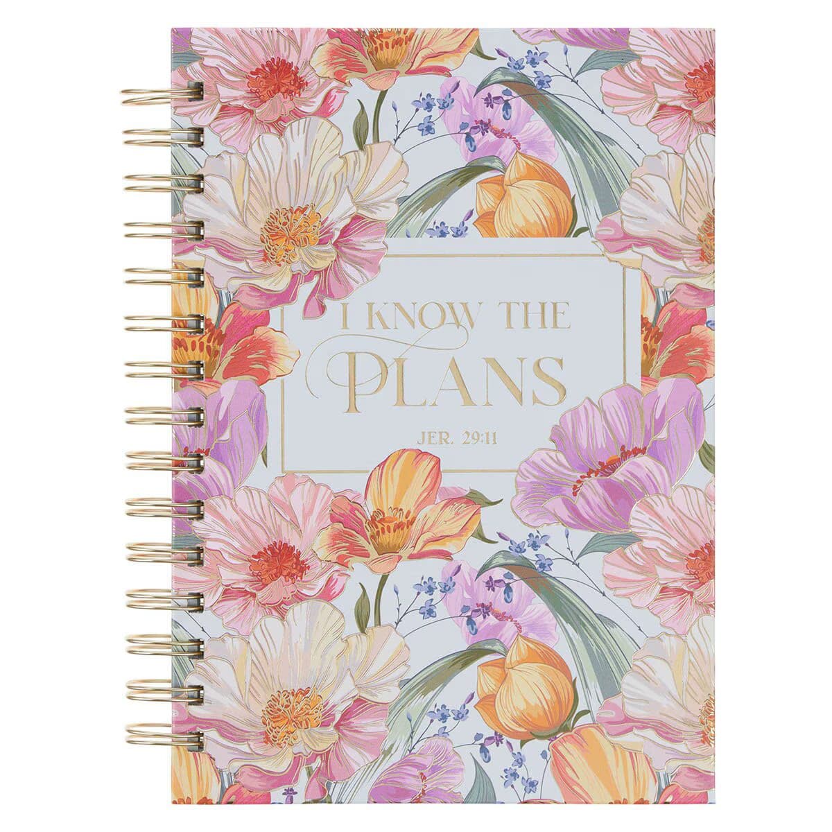 I Know the Plans Jeremiah 29:11 Bright Floral Spiral Journal