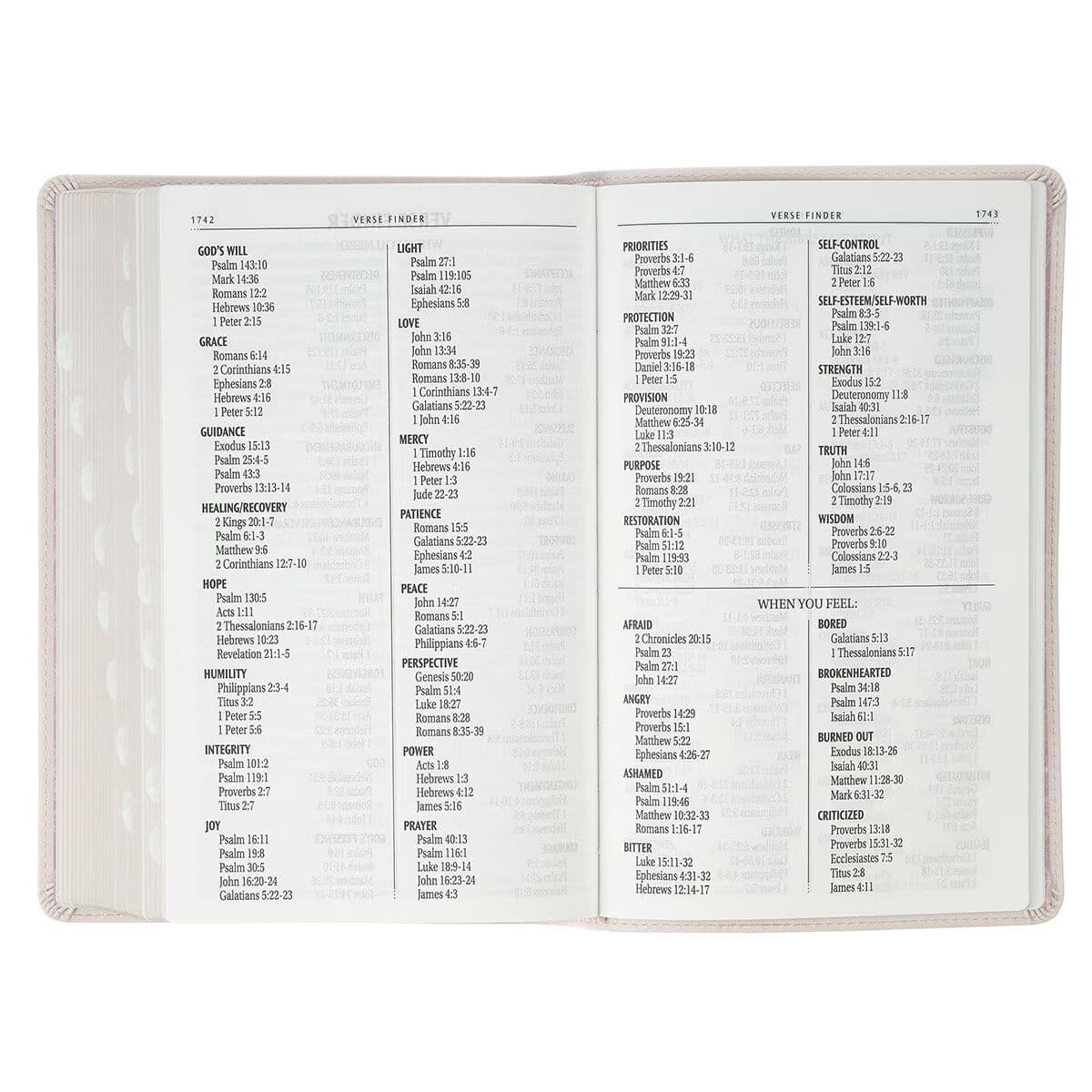 Blush Floral Faux Leather Standard-size Giant Print KJV Bible Thumb Index, picture 9