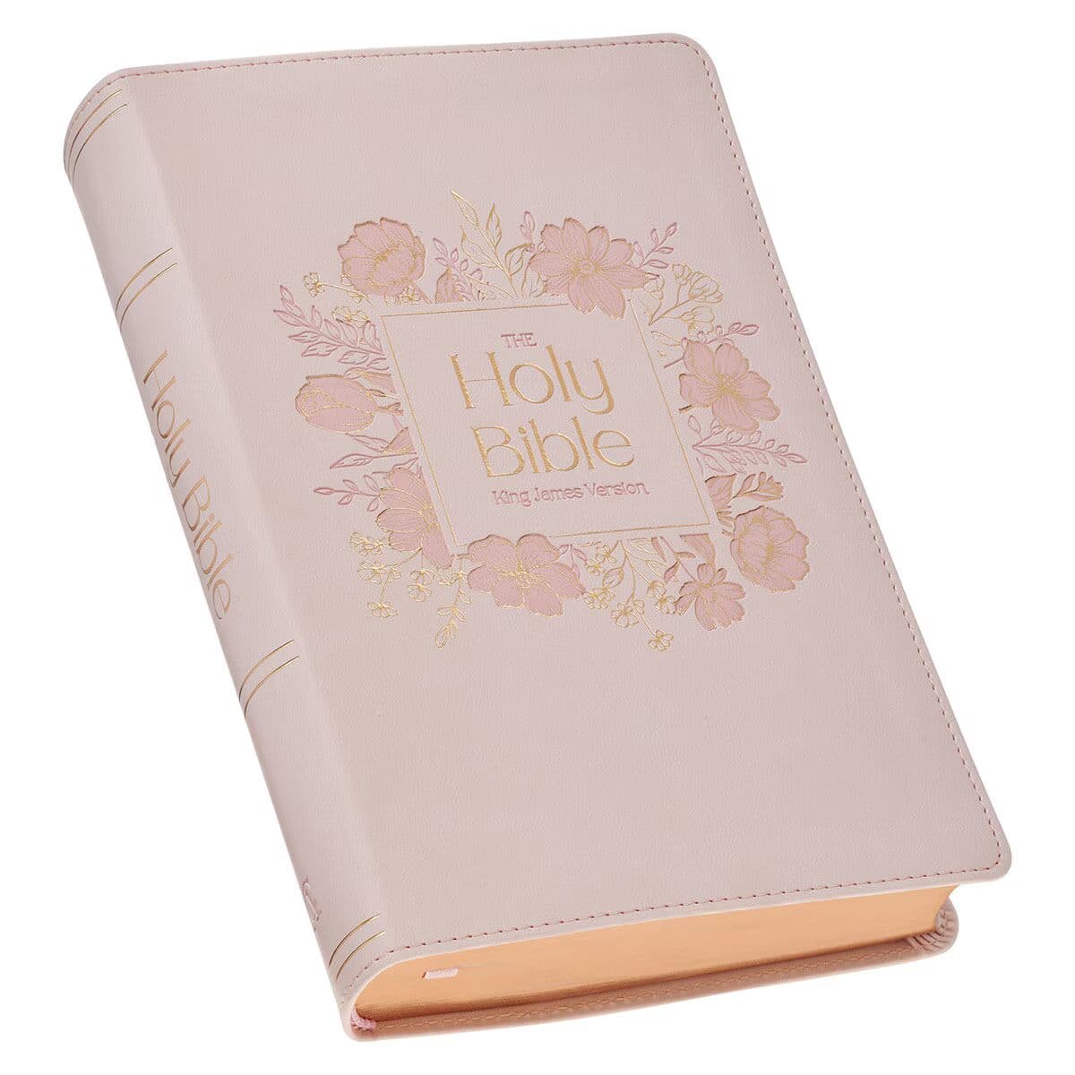 Blush Floral Faux Leather Standard-size Giant Print KJV Bible Thumb Index, picture 3