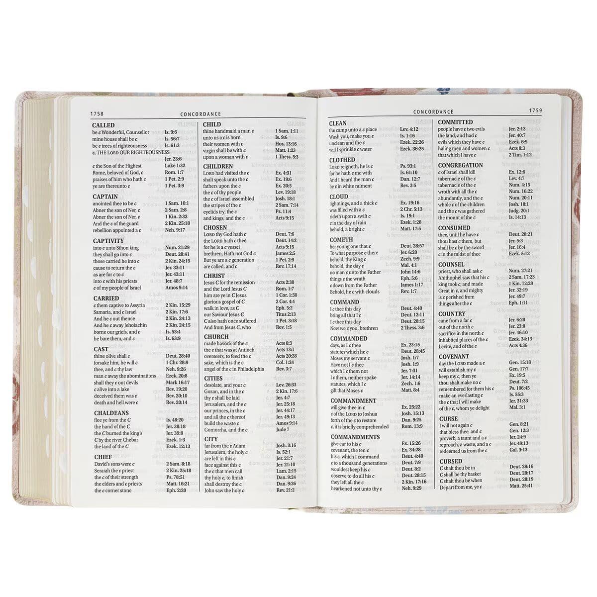 Pink Floral Faux Leather Giant Print Standard-Size King James Version Bible with Thumb Index, picture 7