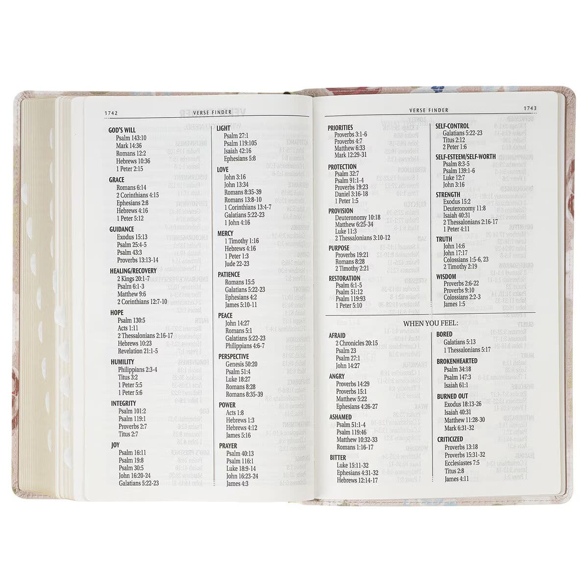 Pink Floral Faux Leather Giant Print Standard-Size King James Version Bible with Thumb Index, picture 9
