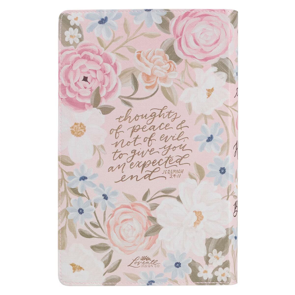 Pink Floral Faux Leather Giant Print Standard-Size King James Version Bible with Thumb Index, picture 2