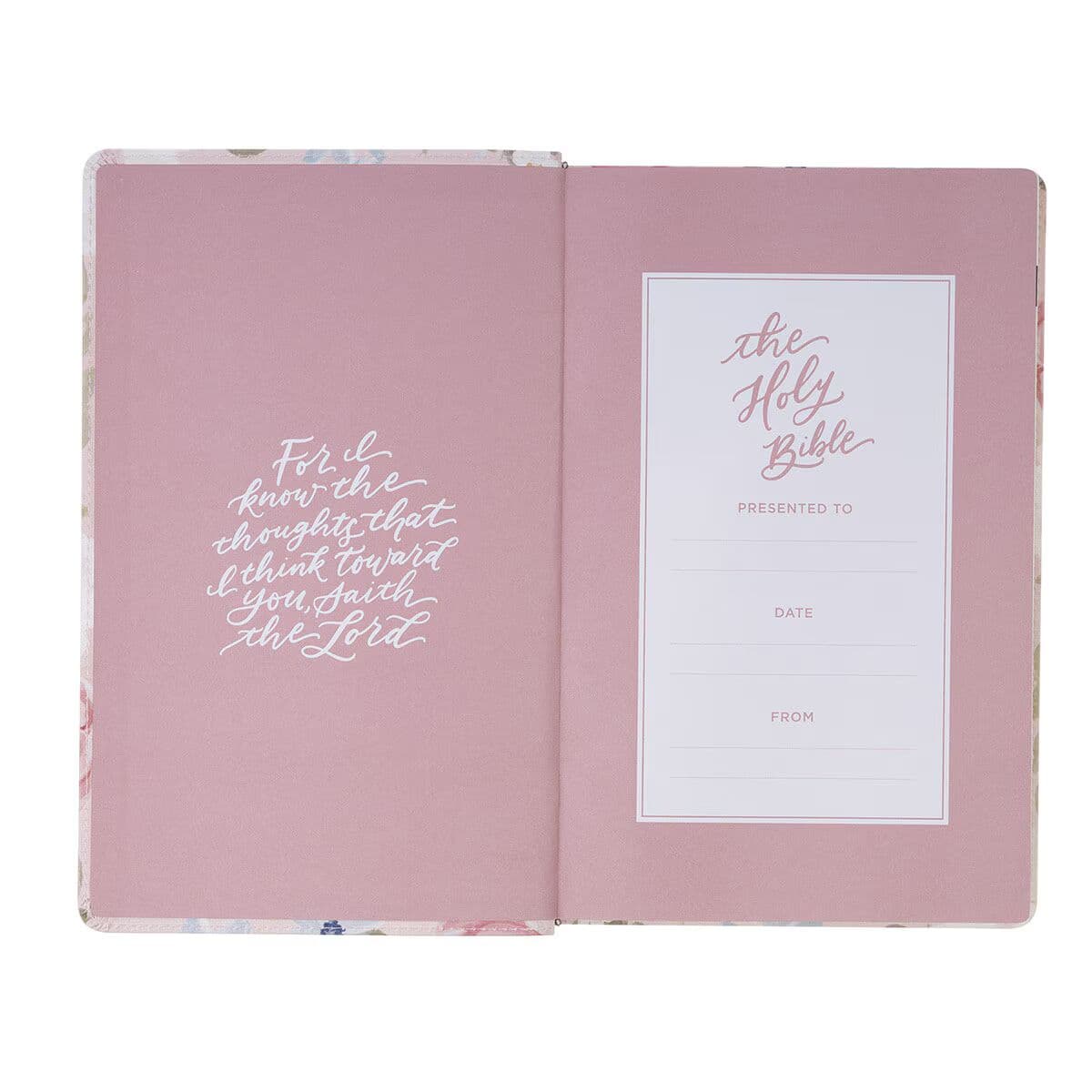 Pink Floral Faux Leather Giant Print Standard-Size King James Version Bible with Thumb Index, picture 4