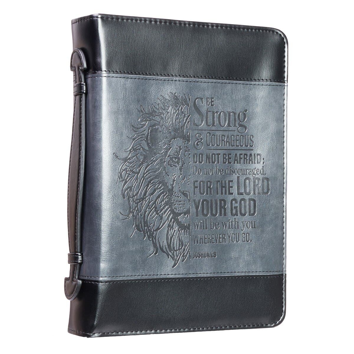 Be Strong - Joshua 1:9 Lion Two-Tone Classic Bible Case  (Large), picture 2