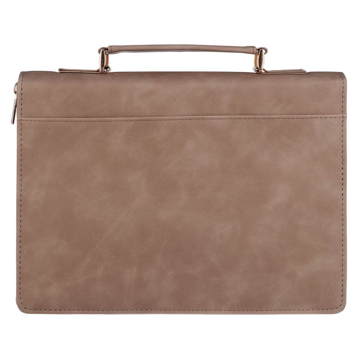 I Am With You Always - Matthew 28:20 Tan and Brown Faux Leather Classic Bible Case (Large), picture 2