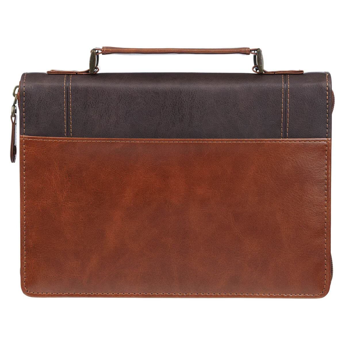 Stand Firm - 1 Corinthians 16:13 Espresso and Honey-brown Faux Leather Classic Bible Case (Large), picture 2