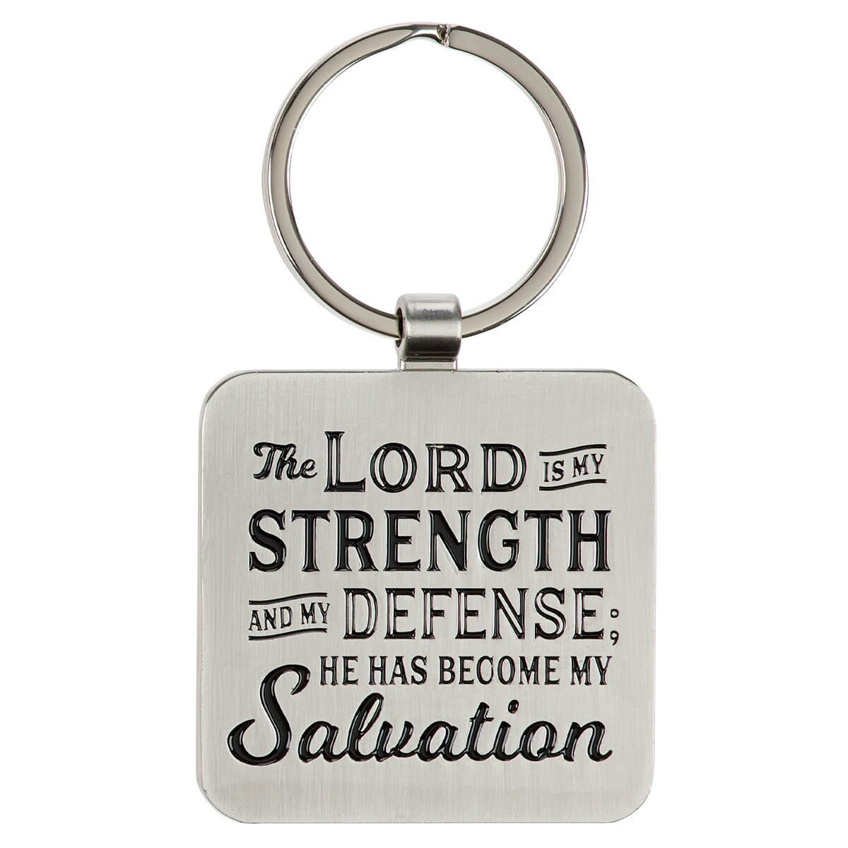 Strength and Defense - Exodus 15:2 Lion Silver Metal Keychain, picture 2