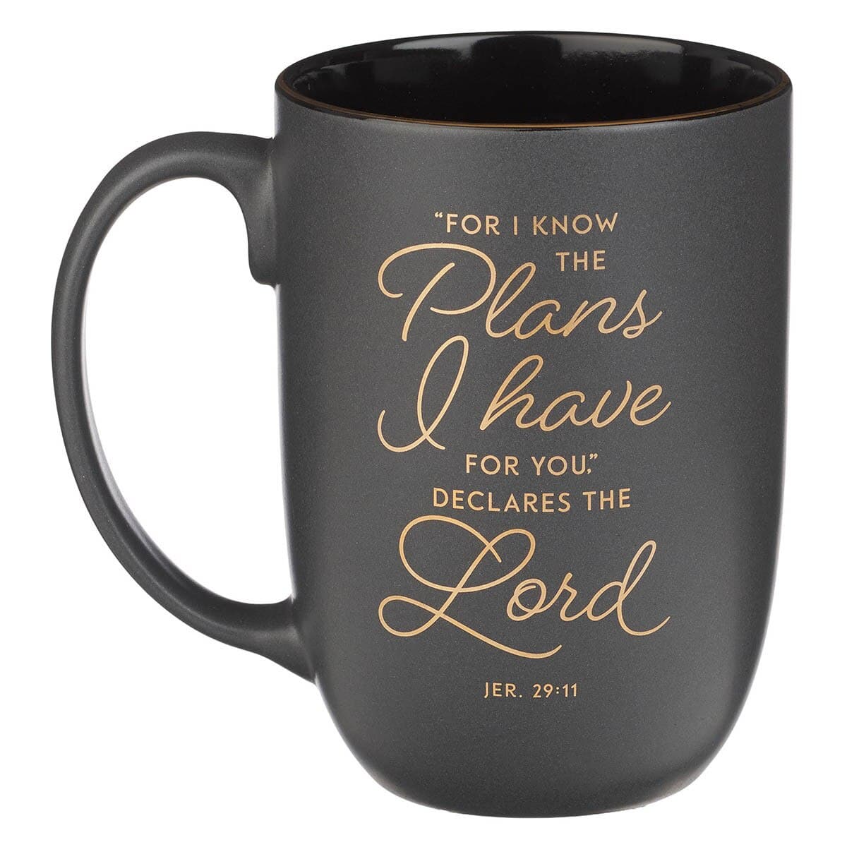 I Know the Plans - Jeremiah 29:11 Graphite Gray Ceramic Mug, picture 2