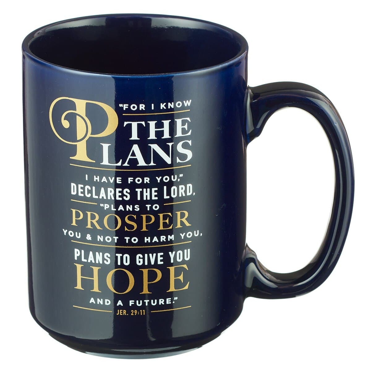 For I Know the Plans - Jeremiah 29:11 Navy Ceramic Coffee Mug