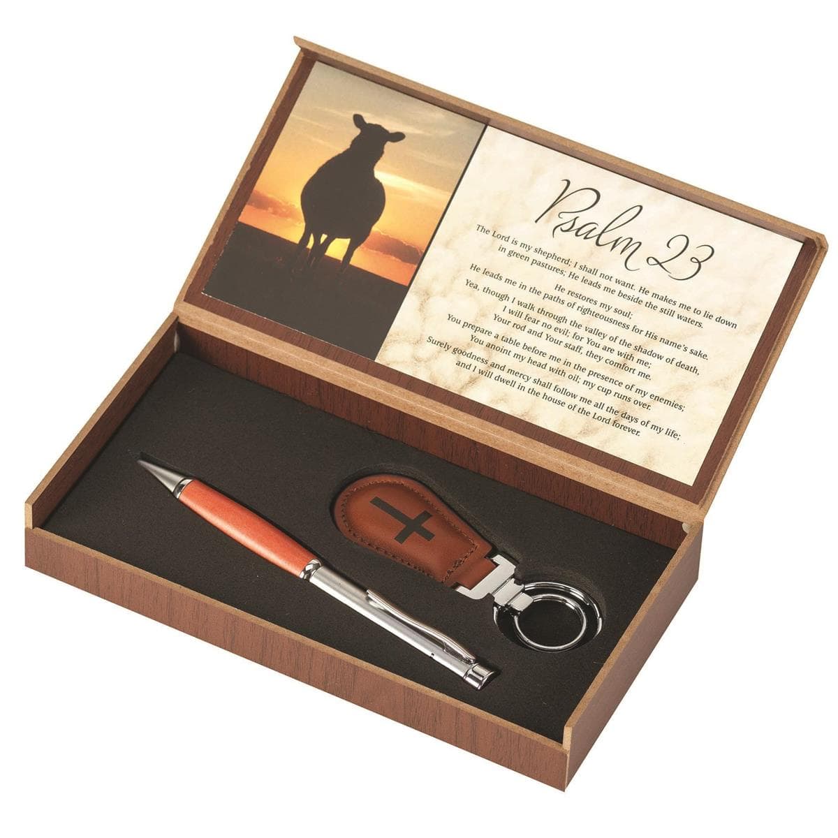 Psalm 23 With Cross Pen & Key Set