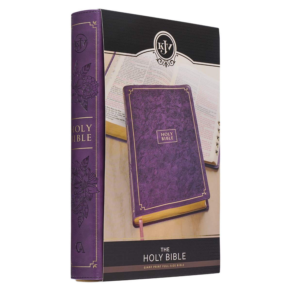 Purple Faux Leather Giant Print Full-Size King James Version Bible with Thumb Index, picture 10
