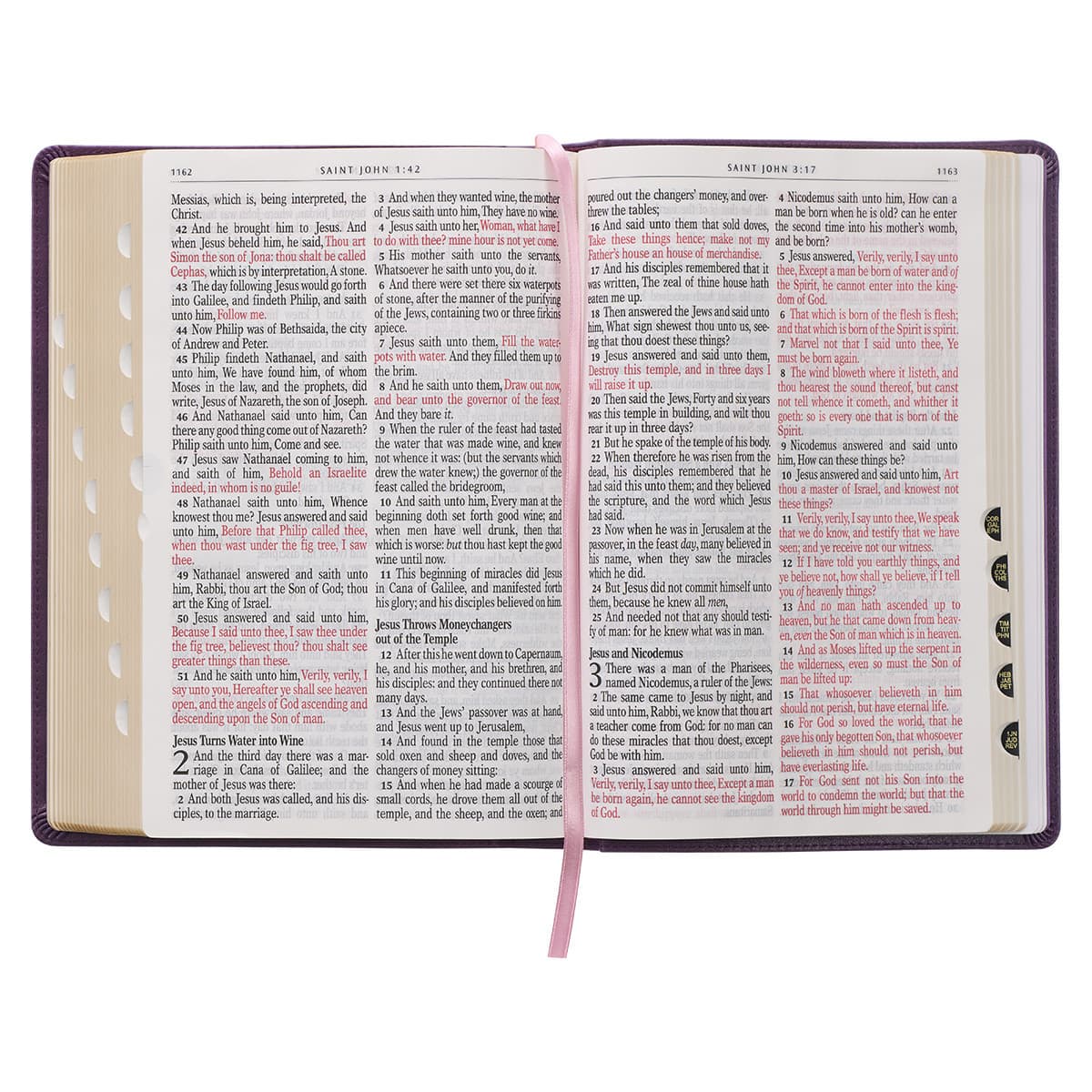 Purple Faux Leather Giant Print Full-Size King James Version Bible with Thumb Index, picture 7