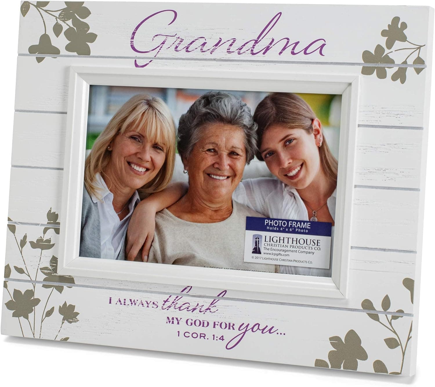 Grandma I Thank God For You 9 x 7.5 Wood Photo Frame, picture 2