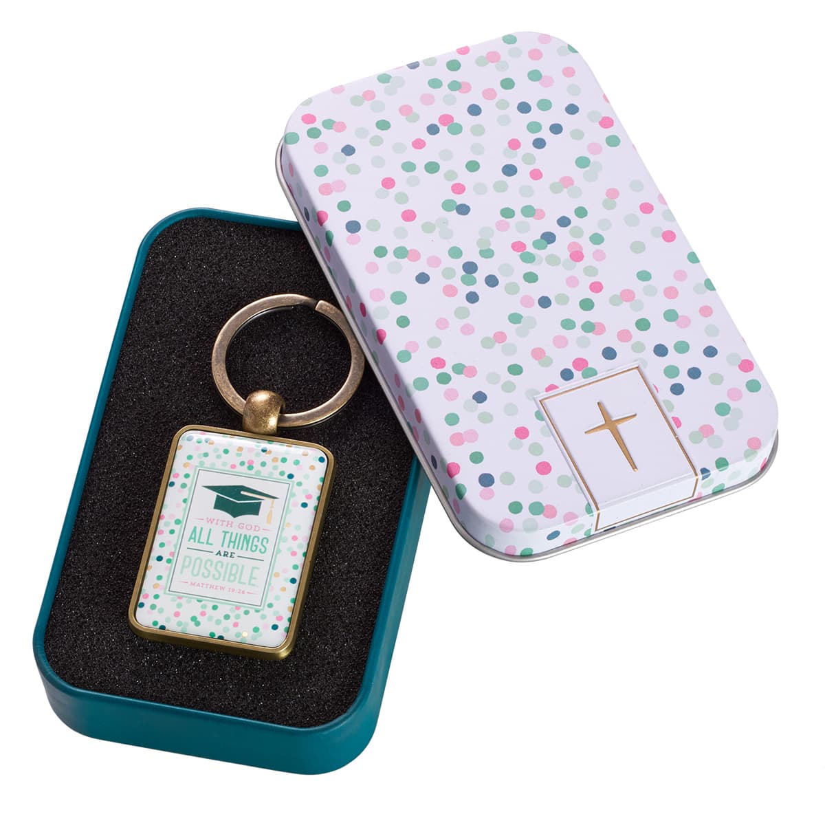 With God All Things Are Possible Keyring In Tin, picture 4