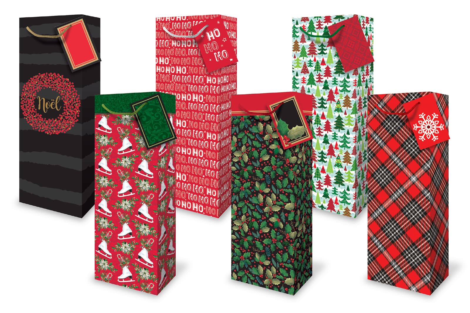Christmas Themed Wine Bags