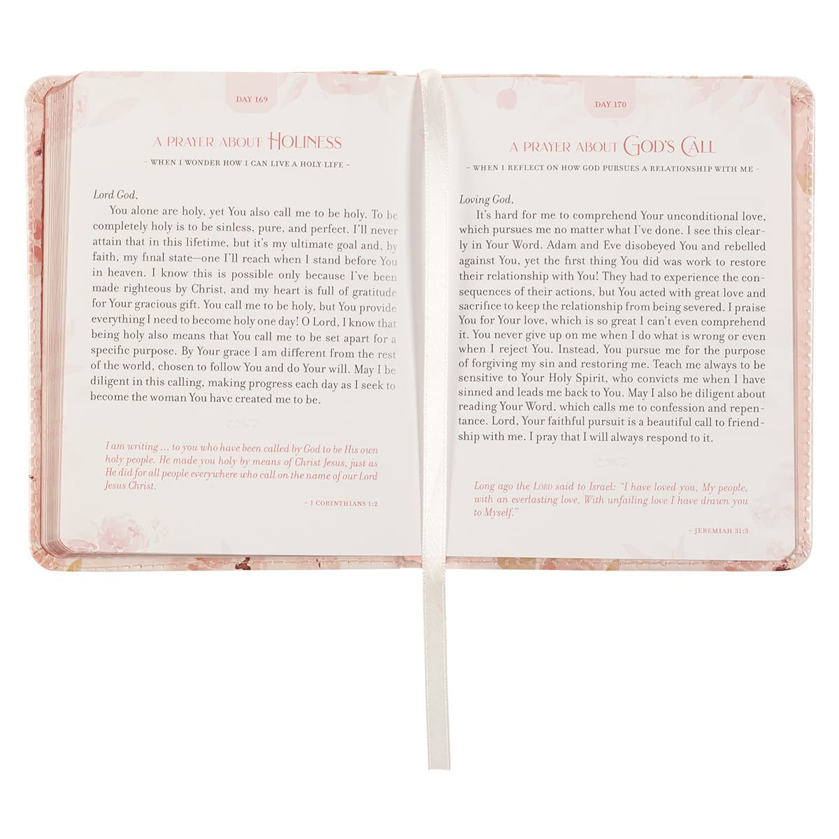 Daily Prayers for Women Pink Floral Faux Leather Devotional, picture 5