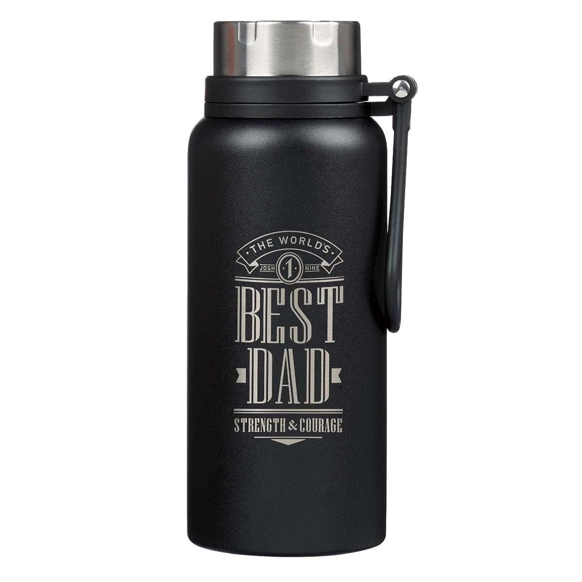 The World's Best Dad - Joshua 1:9 Stainless Steel Water Bottle