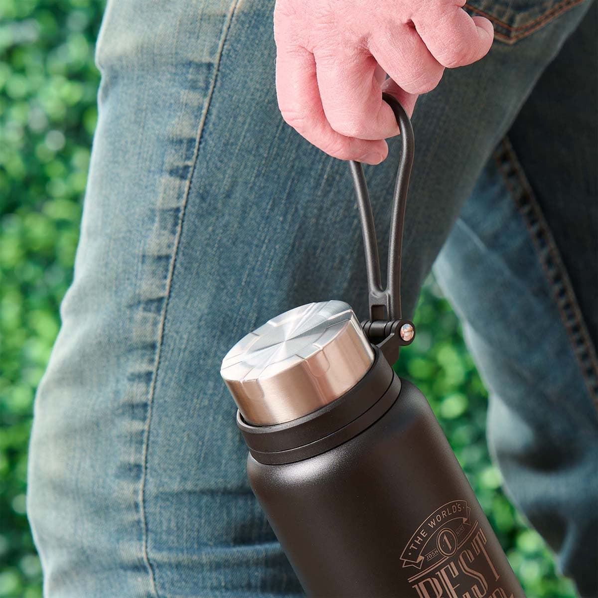 The World's Best Dad - Joshua 1:9 Stainless Steel Water Bottle, picture 5