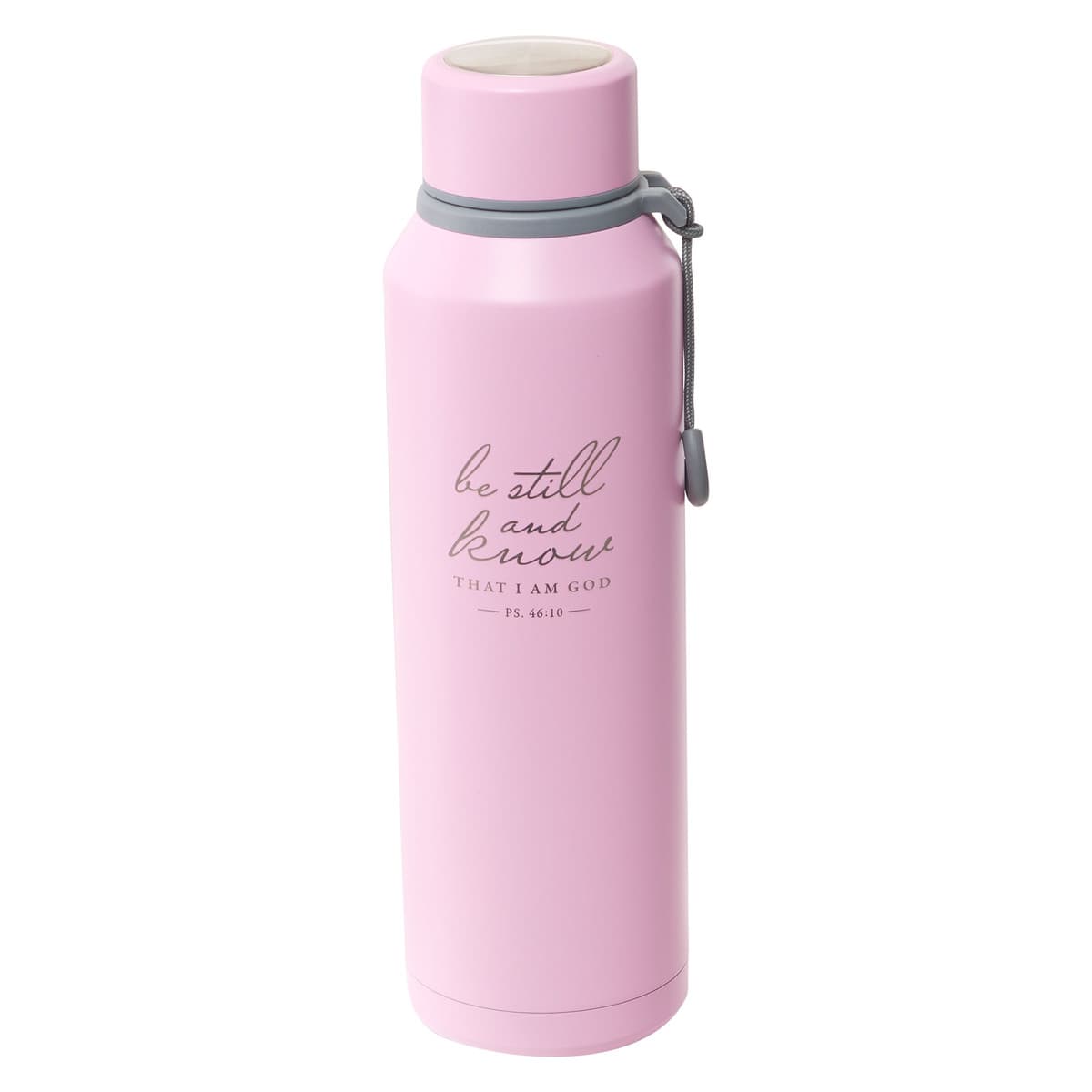 Be Still - Psalm 46:10 Pink Stainless Steel Water Bottle, picture 6