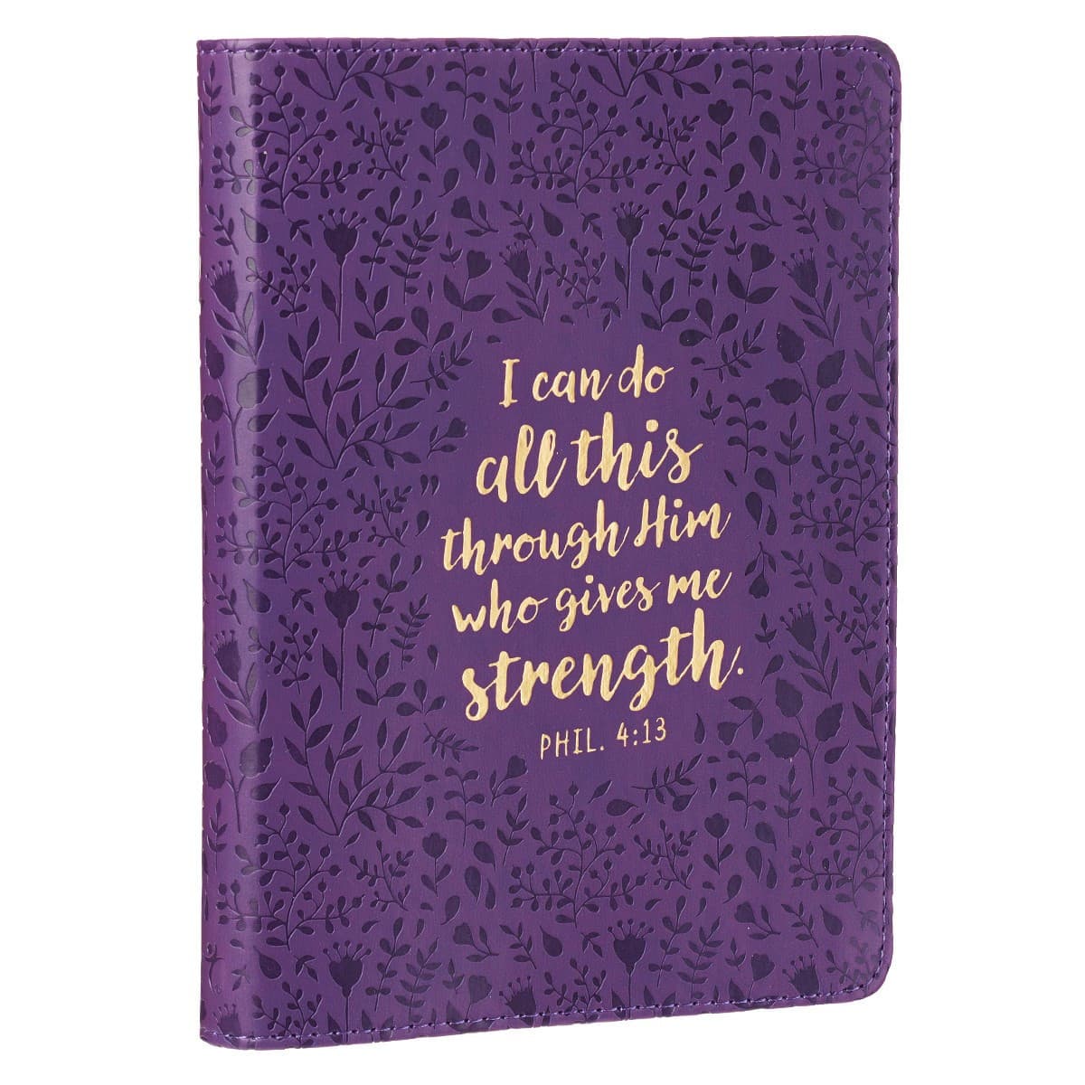 I Can Do All This - Philippians 4:13 Purple Handy-sized Faux Leather Journal, picture 4