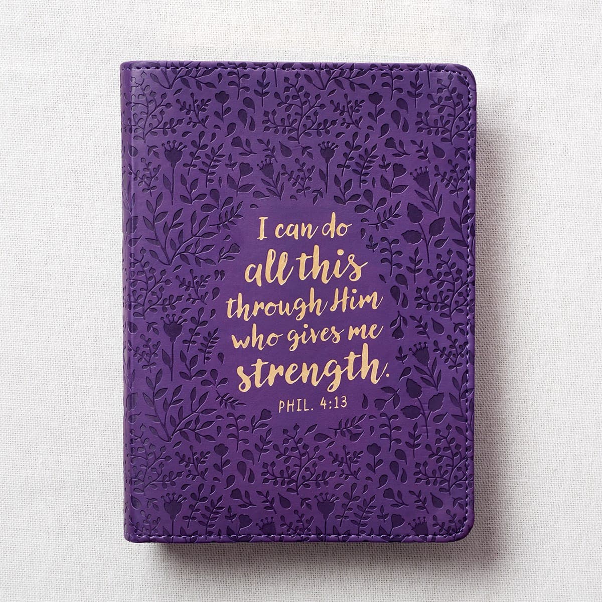 I Can Do All This - Philippians 4:13 Purple Handy-sized Faux Leather Journal, picture 5