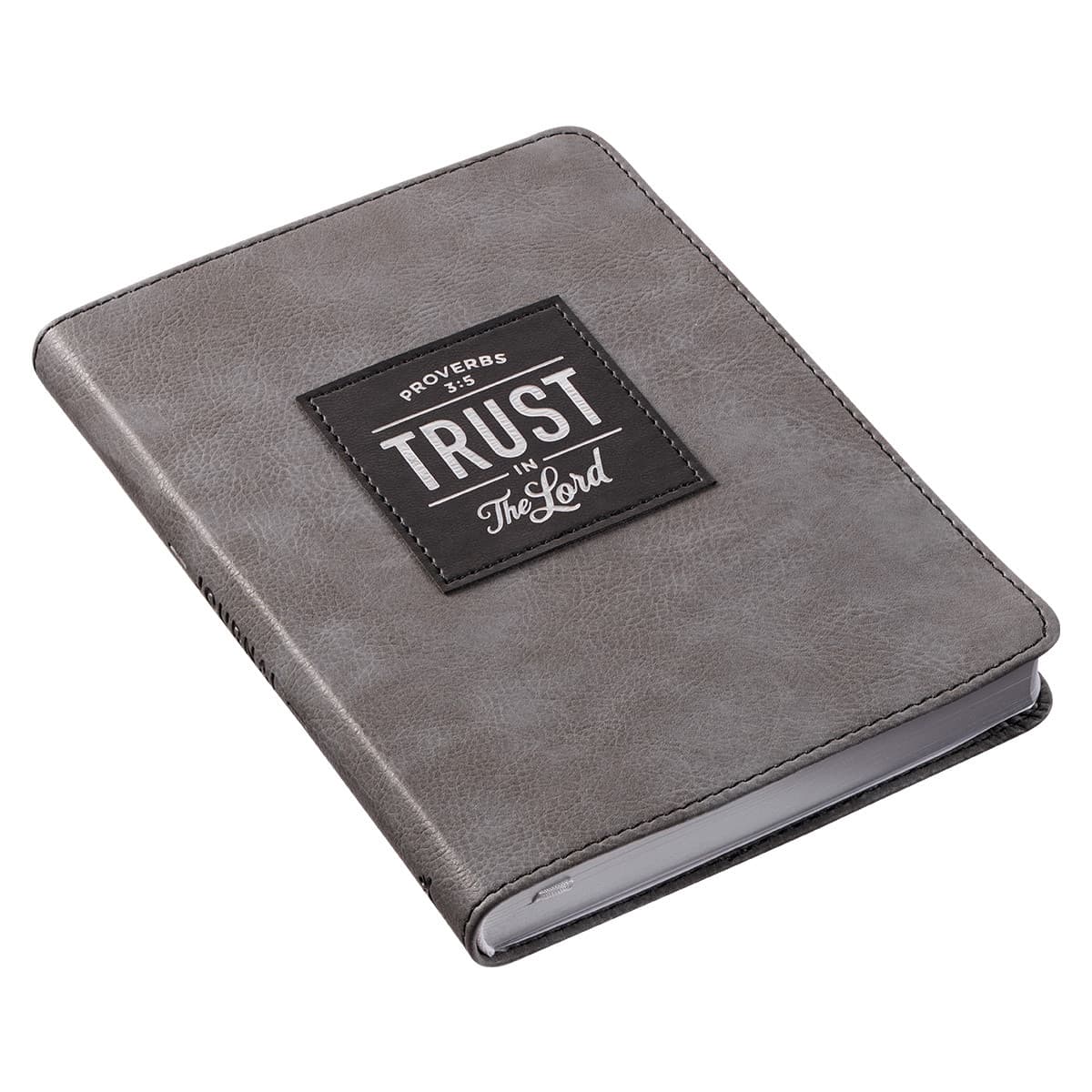 Trust in the LORD - Proverbs 3:5 Gray Faux Leather Handy-sized Journal, picture 4