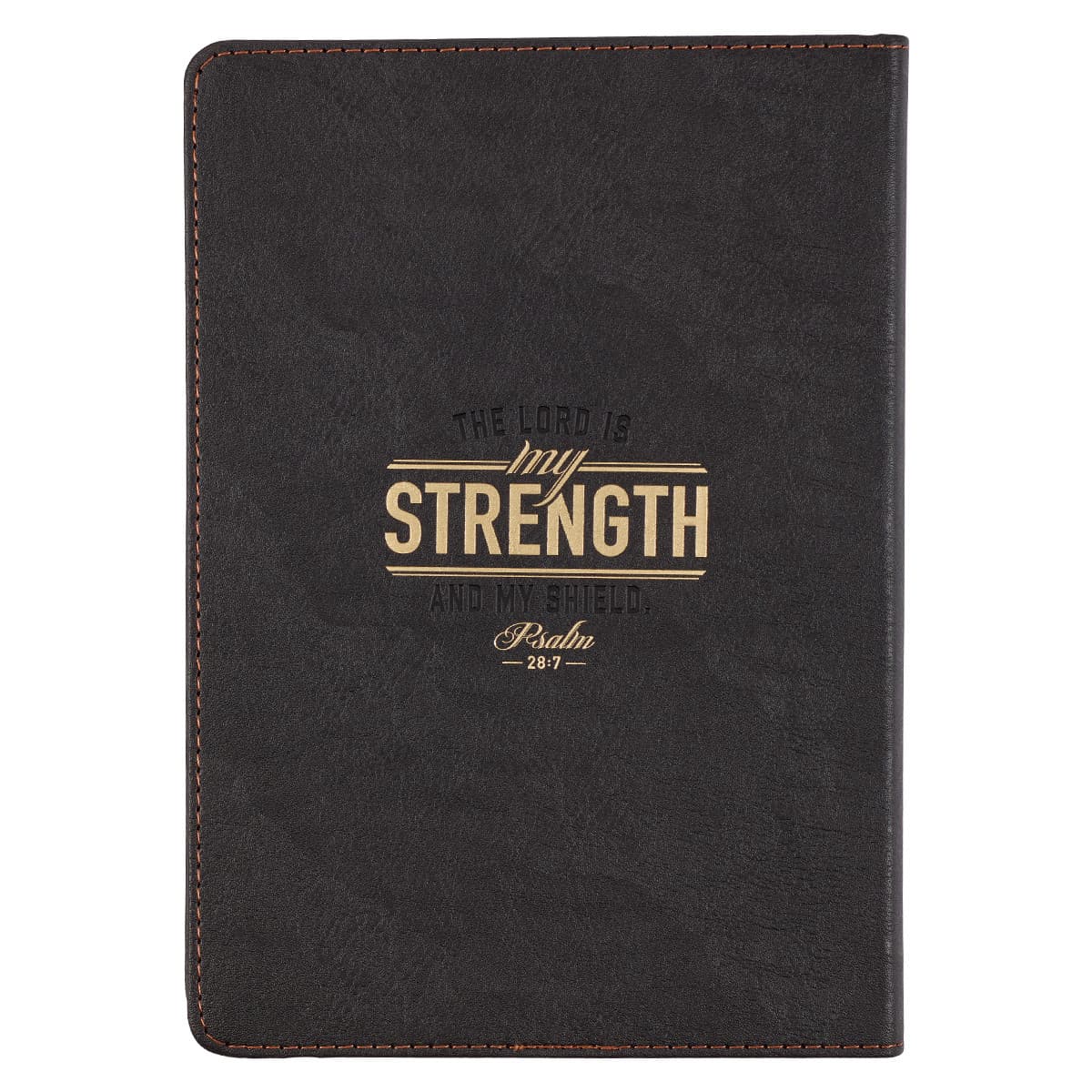 Best Dad Ever Brown Faux Leather Classic Journal - Psalm 28:7, picture 2