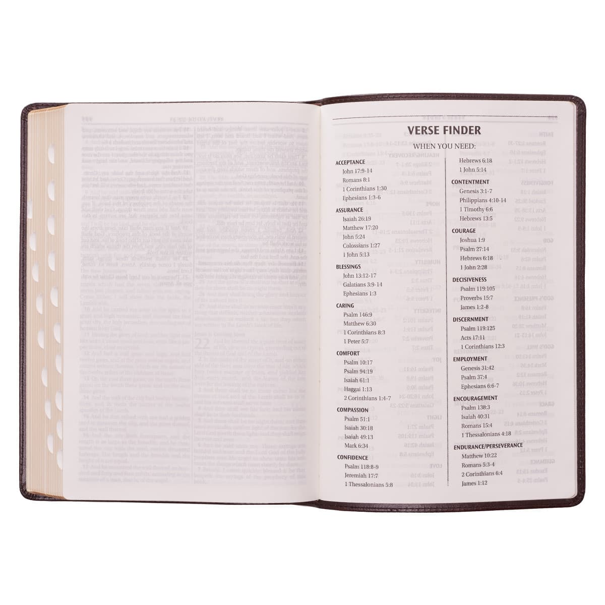 Dark Brown Faux Leather Large Print Thinline King James Version Bible with Thumb Index, picture 10