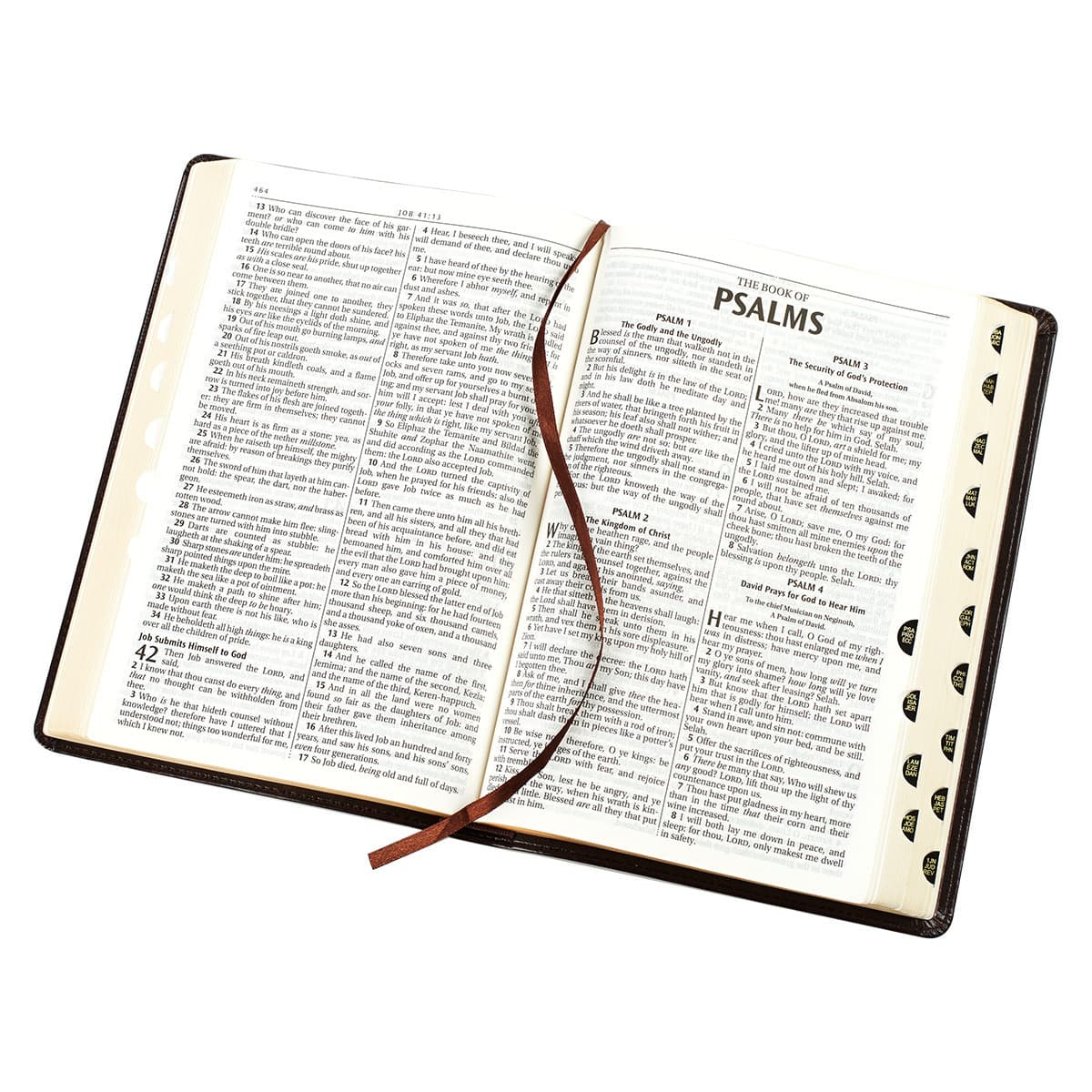 Dark Brown Faux Leather Large Print Thinline King James Version Bible with Thumb Index, picture 11