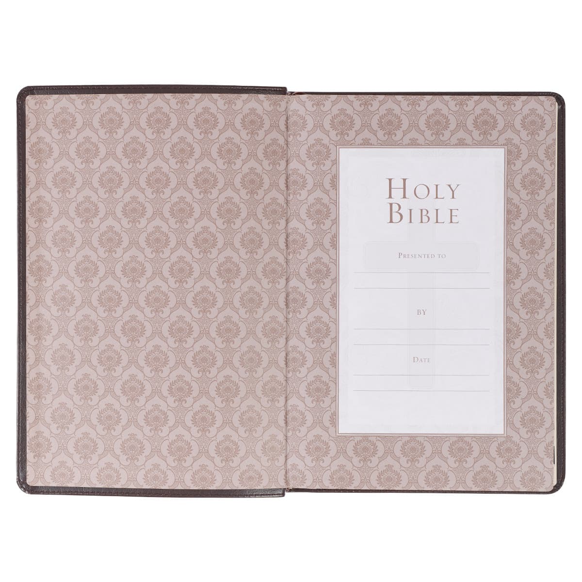 Dark Brown Faux Leather Large Print Thinline King James Version Bible with Thumb Index, picture 4