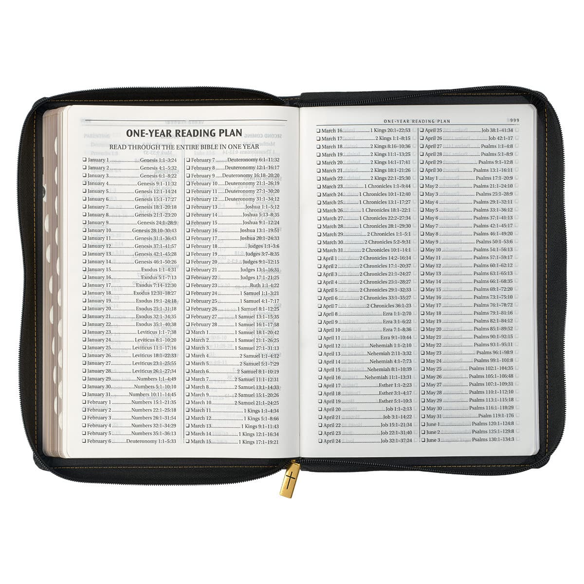 Black Faux Leather Large Print Thinline KJV Bible with Thumb Index and Zippered Closure, picture 9