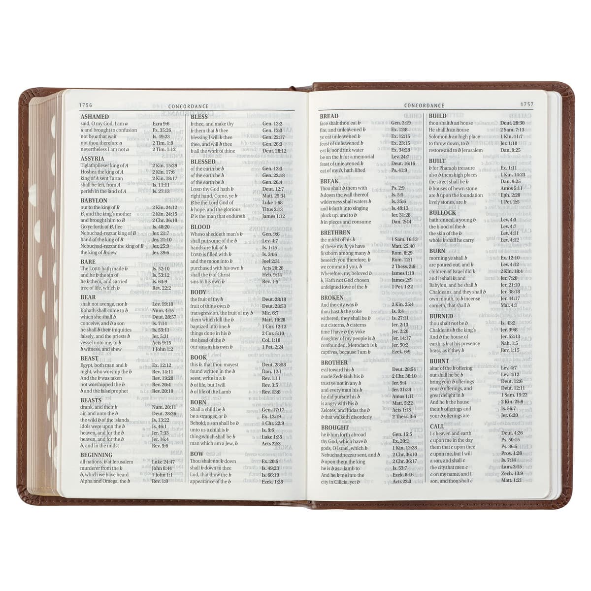 Saddle Tan and Butterscotch Faux Leather Giant Print Standard-size King James Version Bible with Thumb Indexing, picture 8