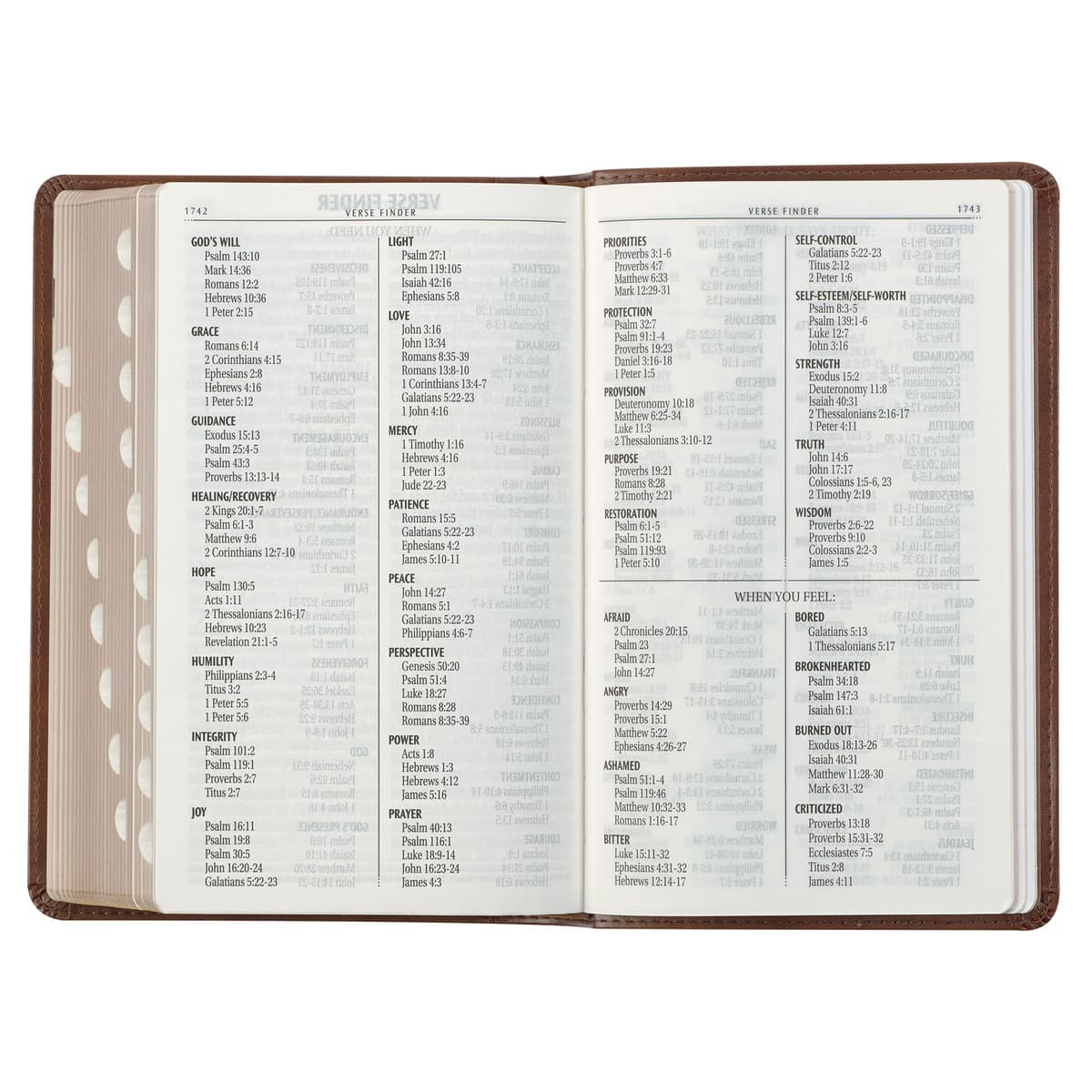 Saddle Tan and Butterscotch Faux Leather Giant Print Standard-size King James Version Bible with Thumb Indexing, picture 10