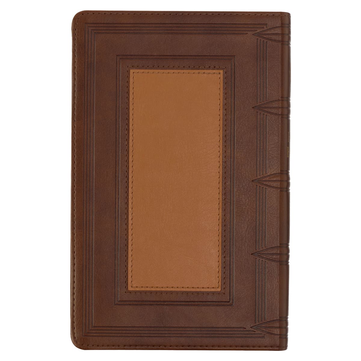 Saddle Tan and Butterscotch Faux Leather Giant Print Standard-size King James Version Bible with Thumb Indexing, picture 2