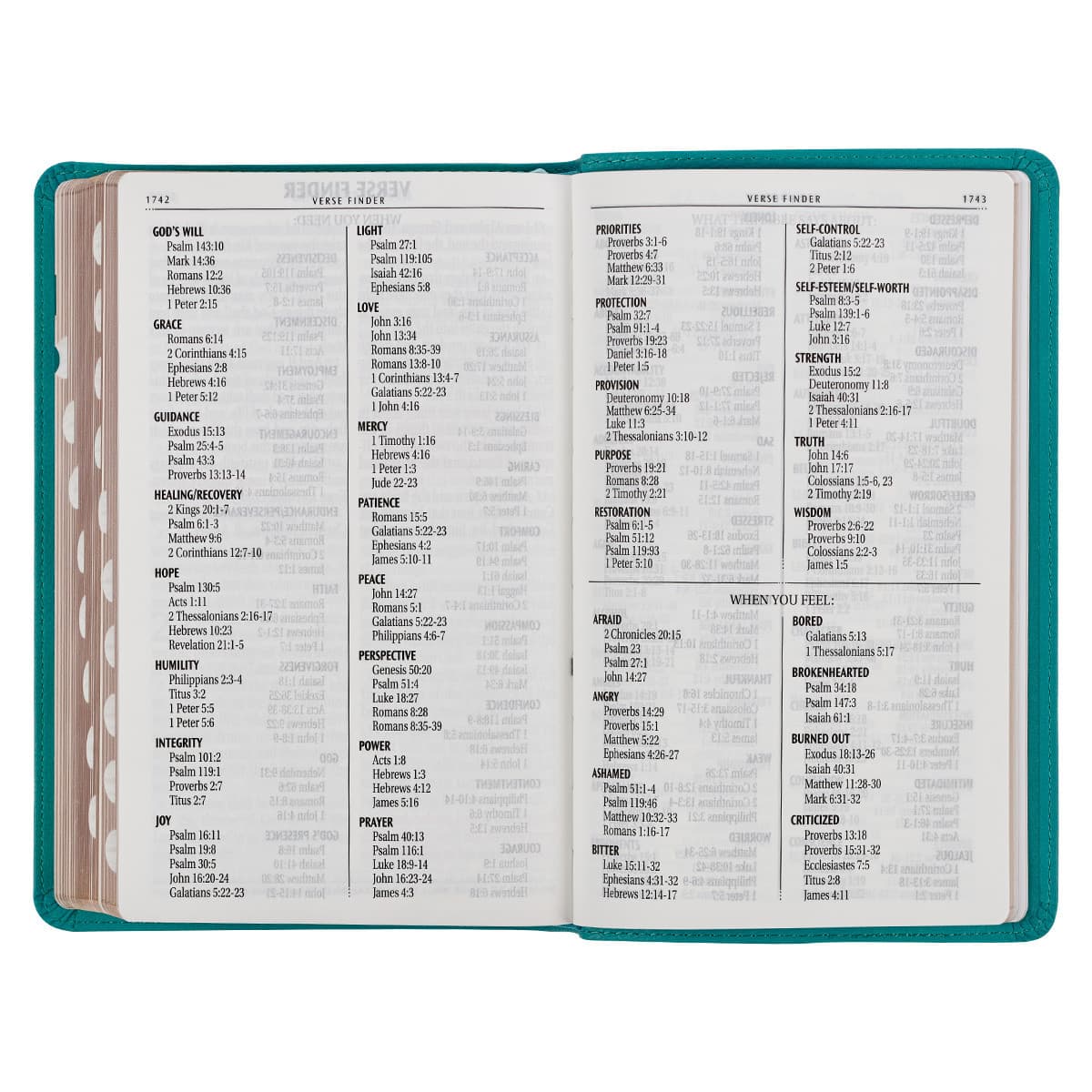 Teal Faux Leather Giant Print Standard-size King James Version Bible with Thumb Index, picture 10