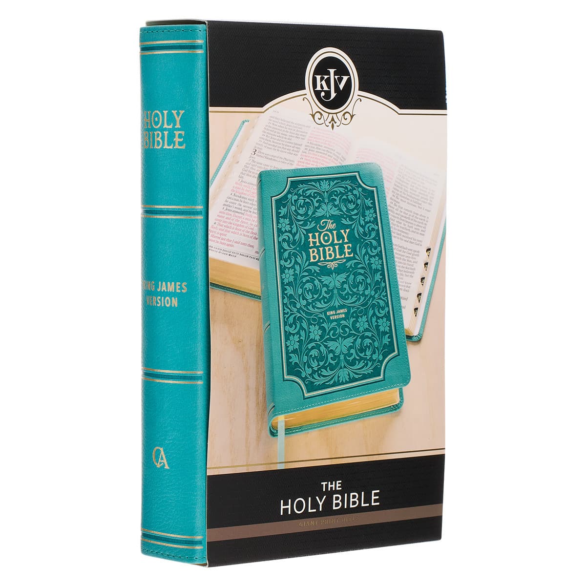 Teal Faux Leather Giant Print Standard-size King James Version Bible with Thumb Index, picture 12