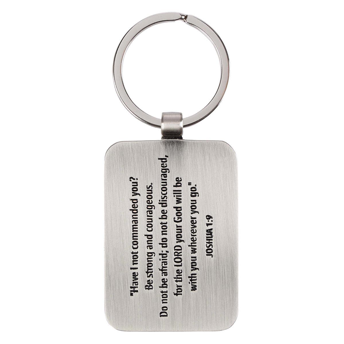 Be Strong & Courageous - Joshua 1:9 Black Metal Key Ring in Gift Tin, picture 2